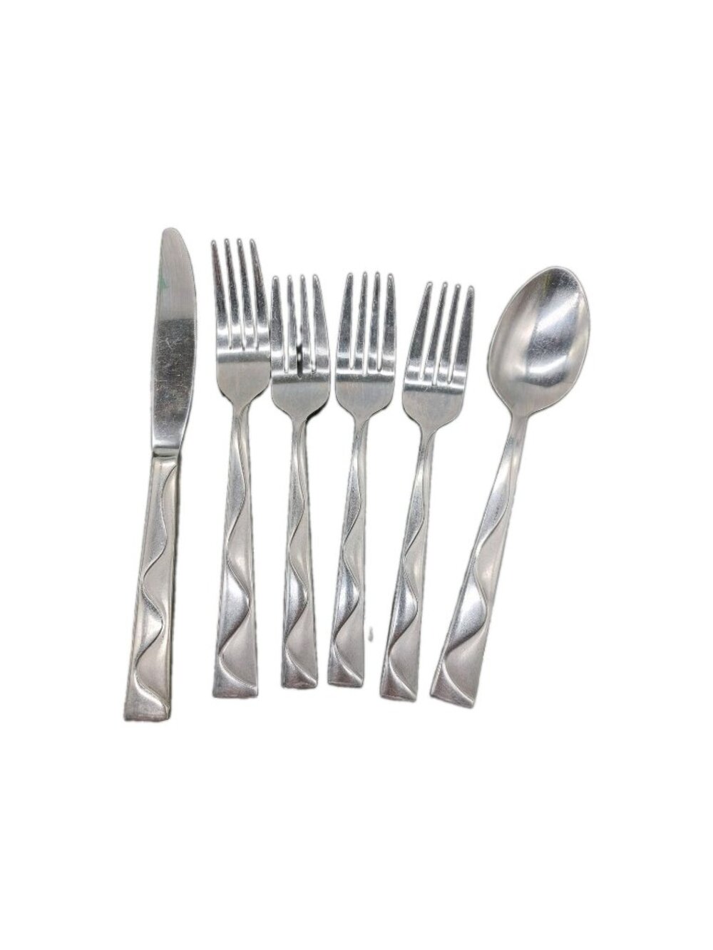 Cooks Bal Harbor Stainless Flatware 4 Forks Knife And 1 Spoon Jc Penny Lot Of 6